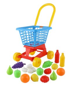 Shopping trolley with food set