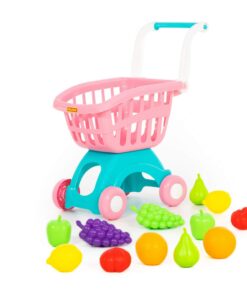Shopping Trolley Mini and Food Set, 12 pieces