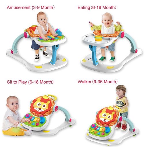 4 in 1 Sitting Standing Feeding Learning Activity Piano Baby Walker 666 18 4