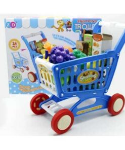 38pcs kid mini shopping cart flexible wheels toy detachable colorful trolley toy 03