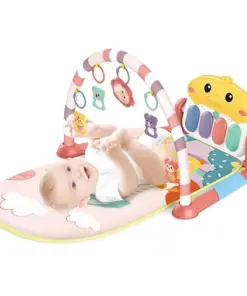 baby bouncer 2 in 1 play mat gym with cradle pink 02