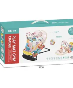 كرسي هزاز للأطفال 2 في 1 مع مفرش للعب وردي