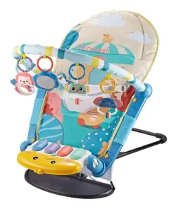 Alternative view of Baby Bouncer 2 In 1 Play Mat Gym With Cradle Blue