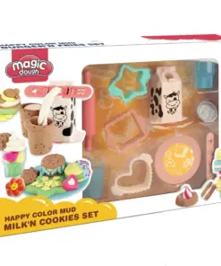 al3aby 155 Magic Dough Colored Mud Milk n Cookies Set