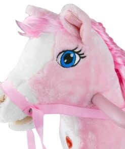 princess pony rocking horse with sound pink 03