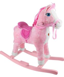 princess pony rocking horse with sound pink 06