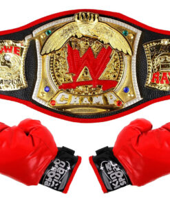 al3aby 44 Star Boxing Championship Belt & Gloves Set - Ultimate Boxing Fun for Kids