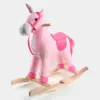 unicorn rocking horse with sound pink 02