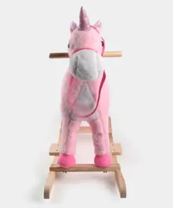 unicorn rocking horse with sound pink 04