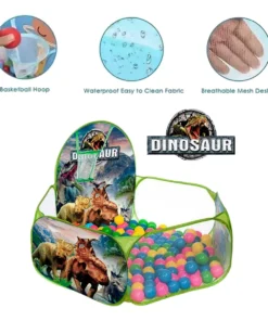 Alternative view of خيمة لعب على شكل ديناصور مع 100 كرة ملونة