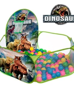 خيمة لعب على شكل ديناصور مع 100 كرة ملونة