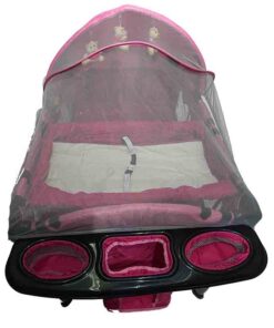 Alternative view of ساحة لعب محمولة لمهد الأطفال من إنفانتي مع شبكة ومنطقة تغيير الحفاضات - لون وردي