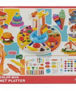 Alternative view of Happy Color Mud Gourmet Platter – Ultimate 26-Piece DIY Food & Dessert Buffet Set