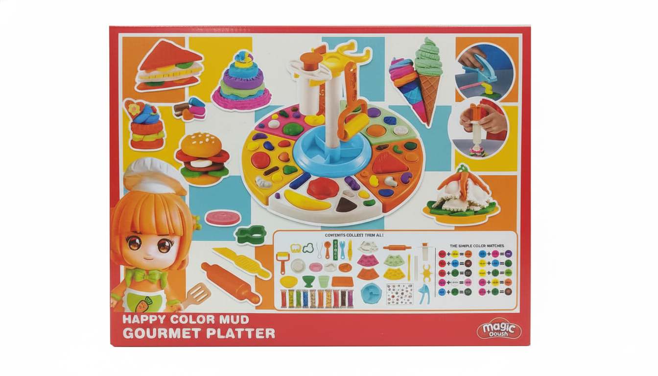 Happy Color Mud Gourmet Platter – Ultimate 26-Piece DIY Food & Dessert Buffet Set 2 Happy Color Mud Gourmet Platter – Ultimate 26-Piece DIY Food & Dessert Buffet Set - Image 2