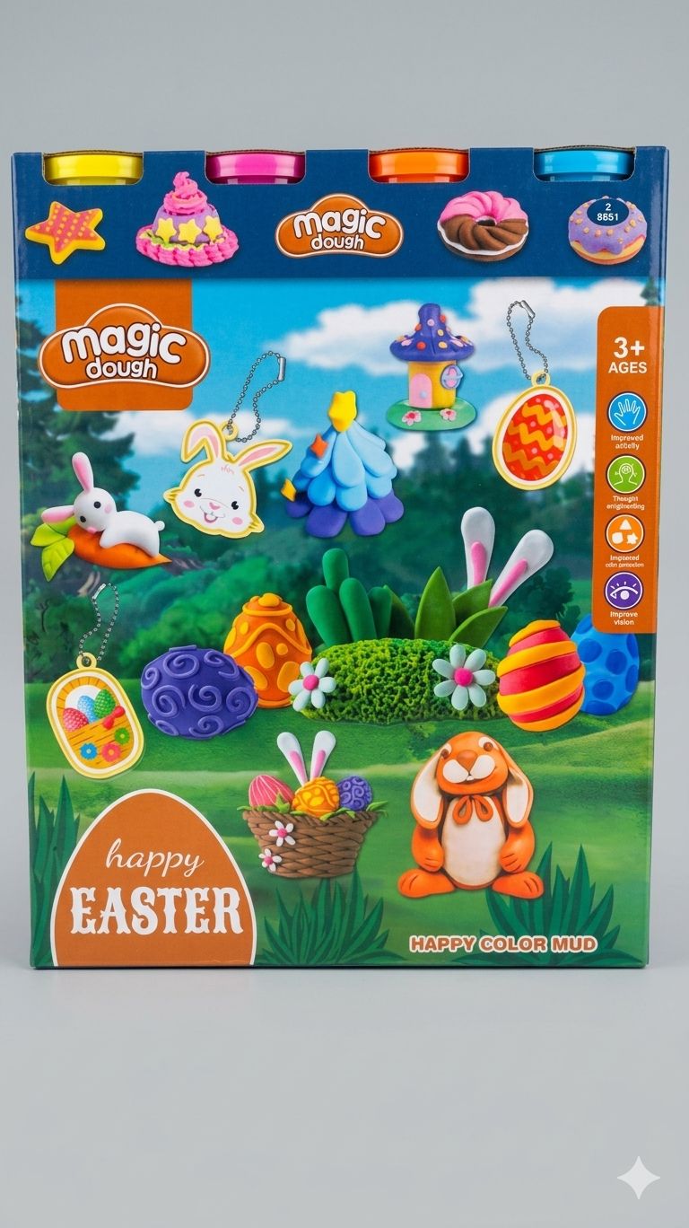 Magic Dough Happy Easter Garden – Spring Bunny & Decorative Egg Modeling Set 1 Magic Dough Happy Easter Garden – Spring Bunny & Decorative Egg Modeling Set