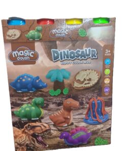 al3aby 72 Magic Dough Prehistoric Dinosaur World – 3D Fossil & Volcano Modeling Set