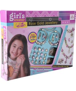 al3aby 98 Girl’s Creator: Rose Gold Jewellery DIY Kit – Premium 40 Pcs Charms & Alphabets Beads Set