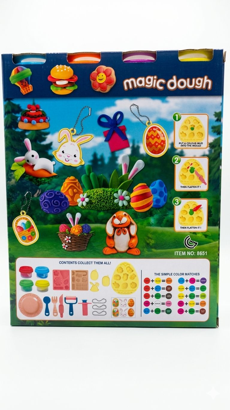 Magic Dough Happy Easter Garden – Spring Bunny & Decorative Egg Modeling Set 3 Magic Dough Happy Easter Garden – Spring Bunny & Decorative Egg Modeling Set - Image 3