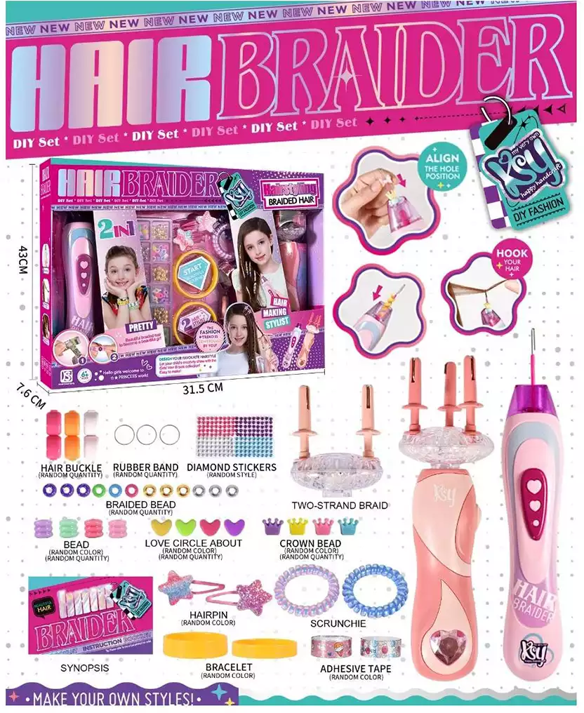 2-in-1 Ultimate Hair Braider & Beader DIY Styling Set 2 2-in-1 Ultimate Hair Braider & Beader DIY Styling Set - Image 2