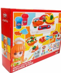 Alternative view of Happy Color Mud Kitchen Stove – Interactive 2-Burner Cooking & Modeling Set
