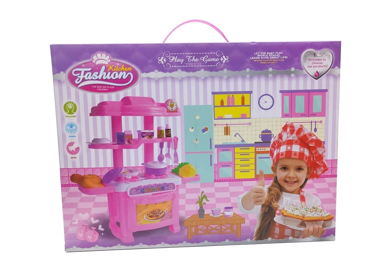 Fashion Kitchen Deluxe Playset: 2-in-1 Doll & Interactive Cooking Station 2 Fashion Kitchen Deluxe Playset: 2-in-1 Doll & Interactive Cooking Station - Image 2