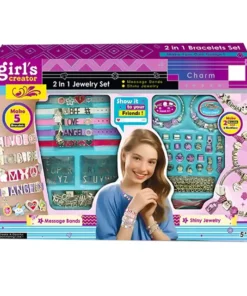 Girl's Creator 2-in-1 Jewelry Set: Message Bands & Charm Bracelets