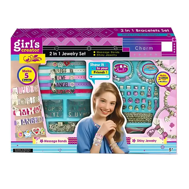Girl's Creator 2-in-1 Jewelry Set: Message Bands & Charm Bracelets 1 Girl's Creator 2-in-1 Jewelry Set: Message Bands & Charm Bracelets