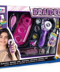 al3aby 76 Fashion Braided 2-in-1 Deluxe Hair Styling Kit – Automatic Braider & Beader Set