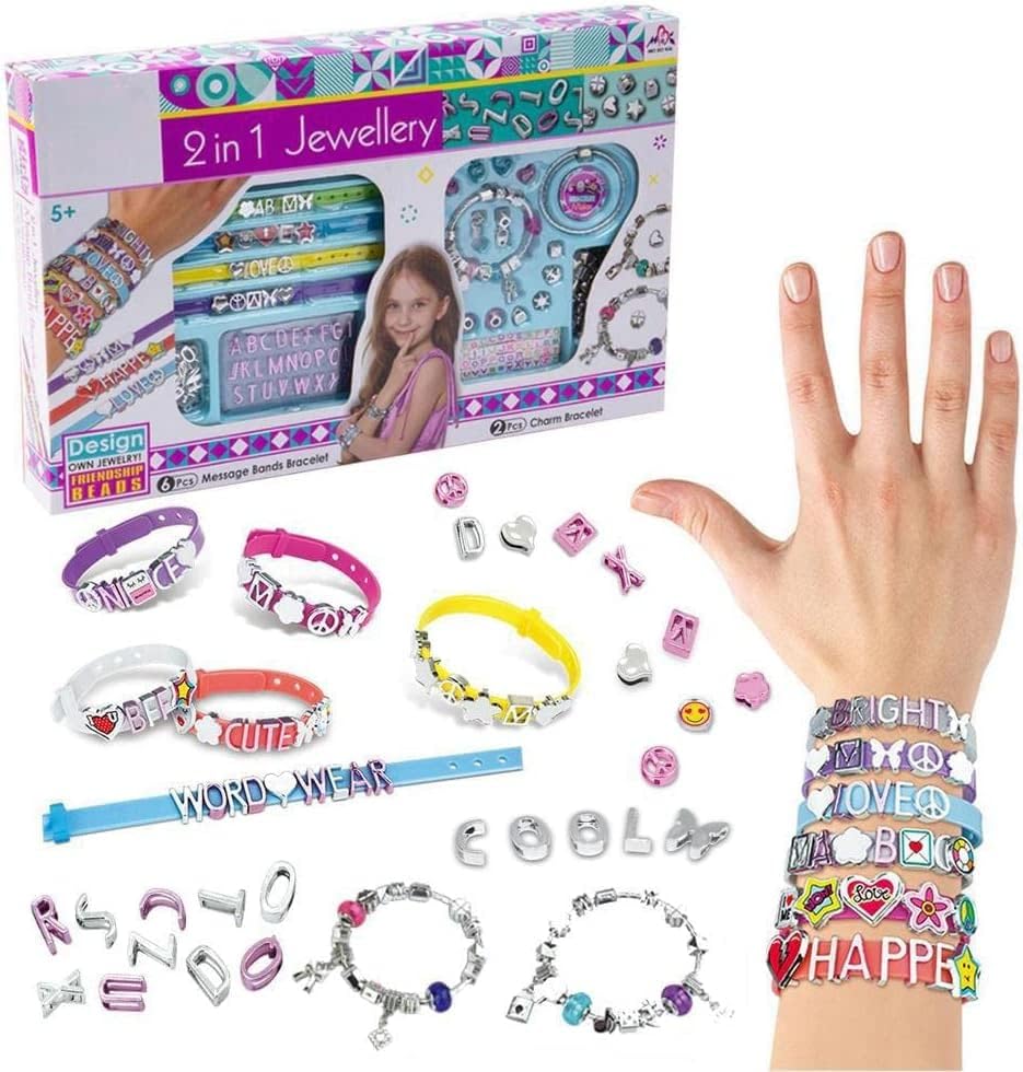 Girl's Creator 2 in 1 Jewellery Box Set - Message Bands & Charm Bracelets (Model MBK-339) 3 Girl's Creator 2 in 1 Jewellery Box Set - Message Bands & Charm Bracelets (Model MBK-339) - Image 3