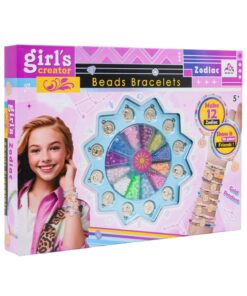 al3aby 94 Girl’s Creator: Zodiac Beads Bracelet Maker – DIY 12 Horoscope Gold Pendant Kit