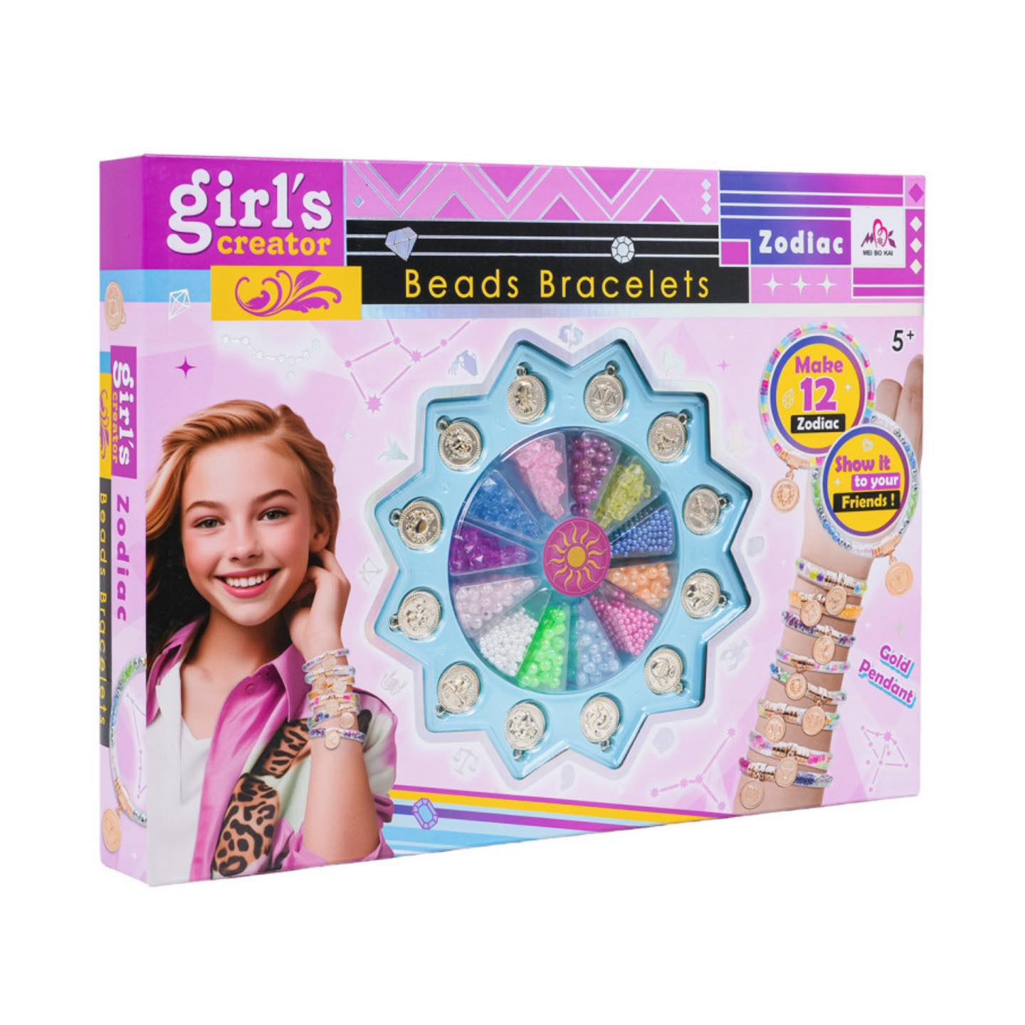 Girl’s Creator: Zodiac Beads Bracelet Maker – DIY 12 Horoscope Gold Pendant Kit 1 Girl’s Creator: Zodiac Beads Bracelet Maker – DIY 12 Horoscope Gold Pendant Kit