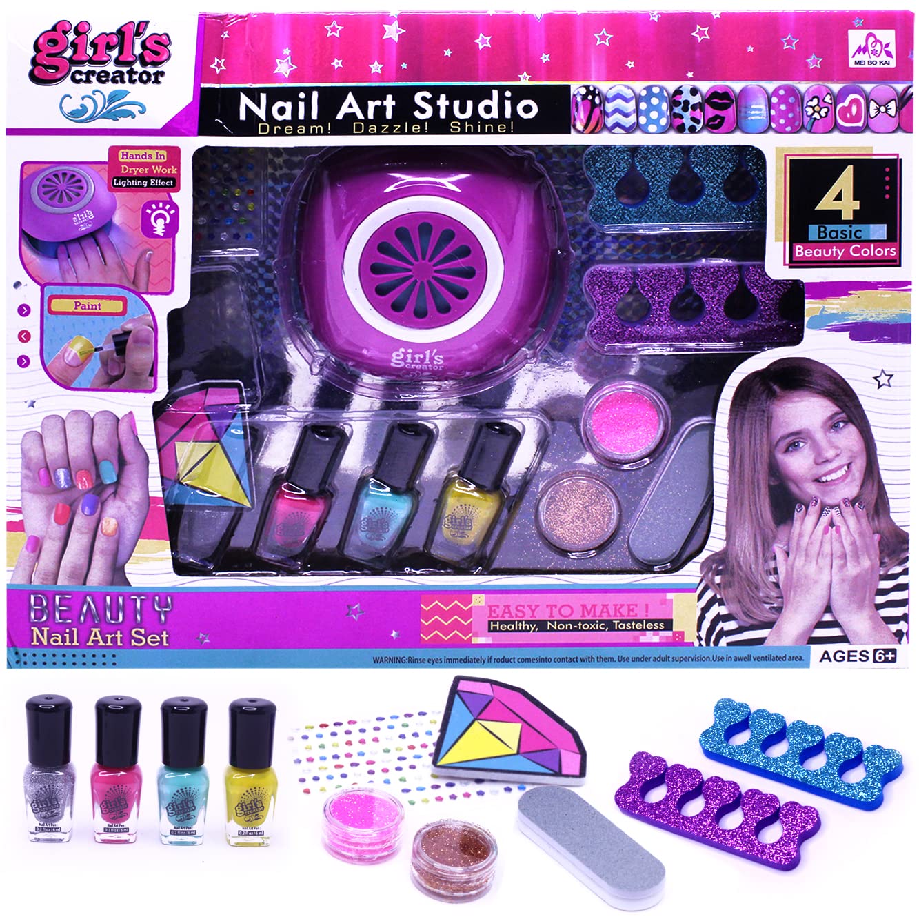 Girl’s Creator: Nail Art Studio – Deluxe Manicure Set with Electric Nail Dryer 7 Girl’s Creator: Nail Art Studio – Deluxe Manicure Set with Electric Nail Dryer - Image 7