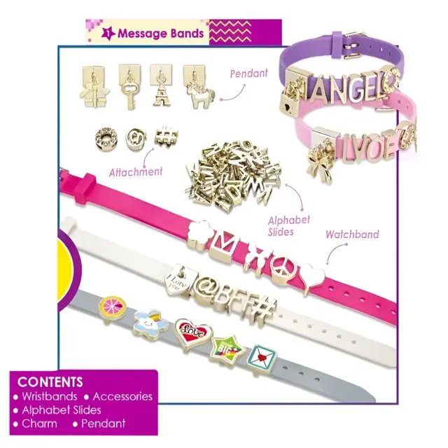Girl's Creator 2-in-1 Jewelry Set: Message Bands & Charm Bracelets 4 Girl's Creator 2-in-1 Jewelry Set: Message Bands & Charm Bracelets - Image 4