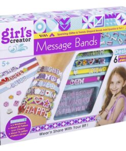 al3aby 104 Girl’s Creator: Message Bands DIY Jewelry Kit – 6 Pieces Custom Bracelet Set