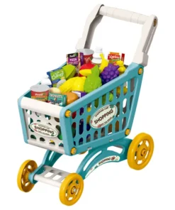 Little Story Market Shopping Cart Toy Set 56pcs Green