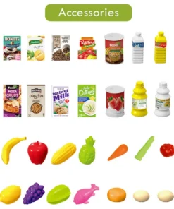 Little Story Market Shopping Cart Toy Set 56pcs Green2