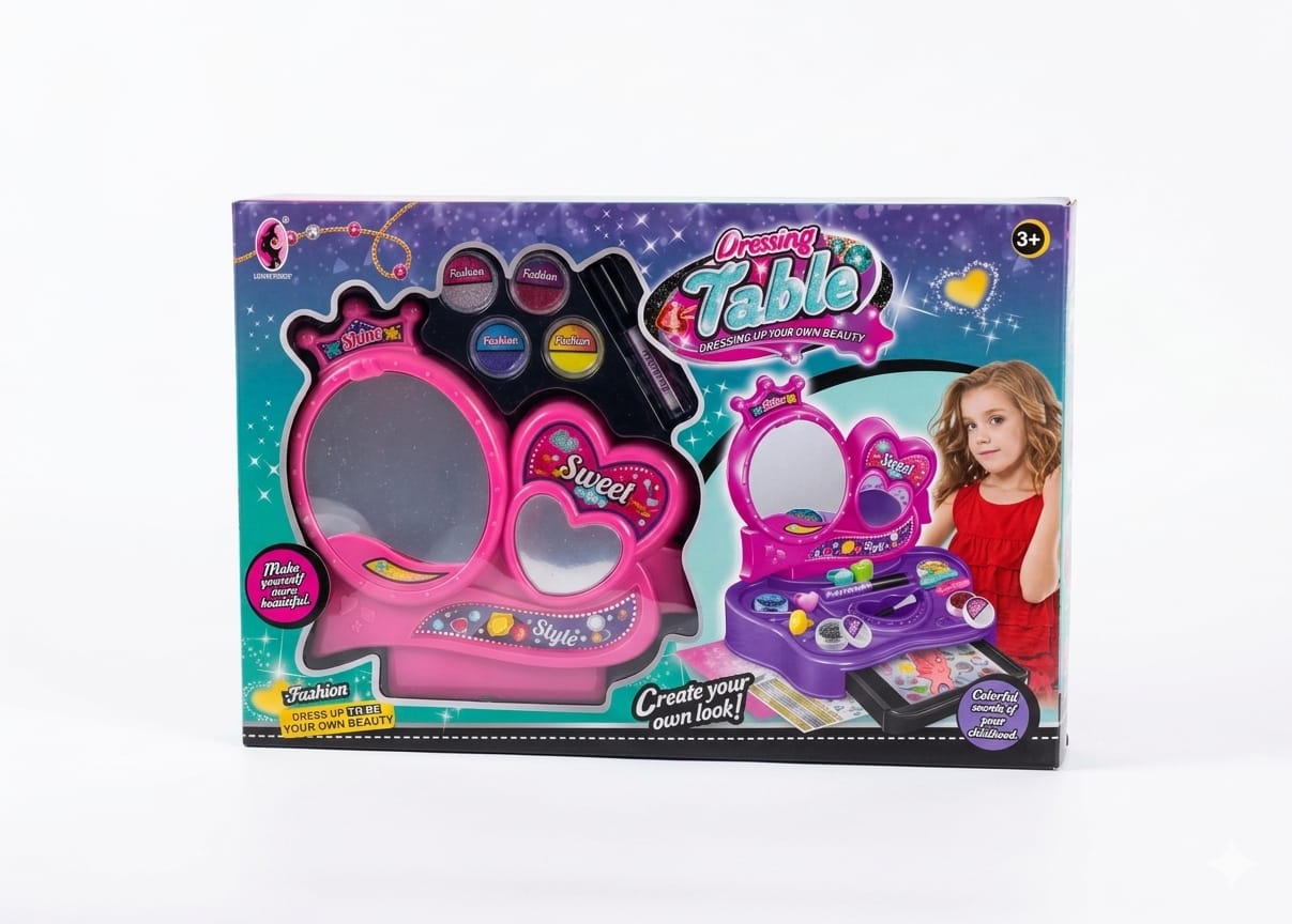 Dressing Table Beauty Set - Deluxe Makeup & Glamour Vanity for Kids 1 Dressing Table Beauty Set - Deluxe Makeup & Glamour Vanity for Kids