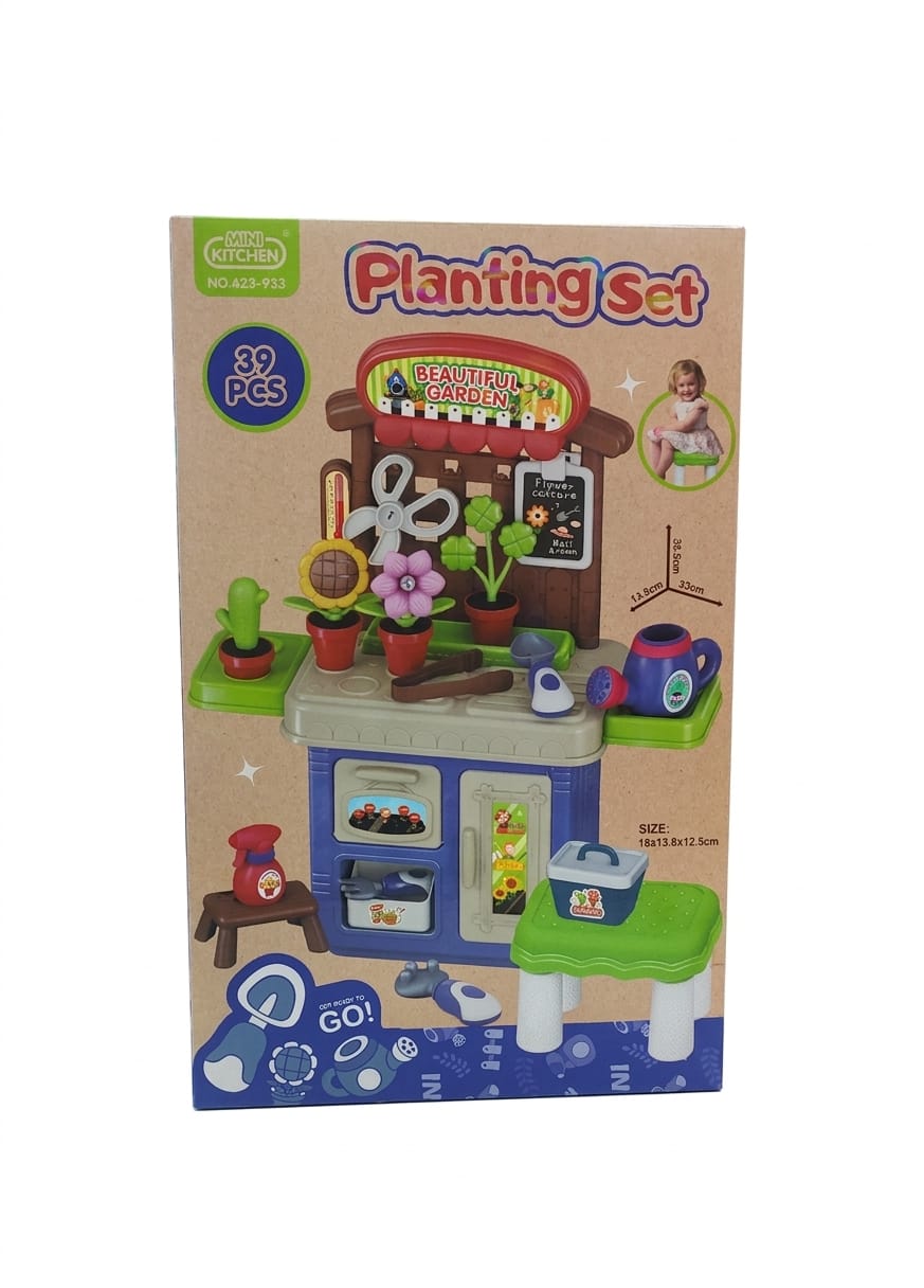 Mini Kitchen Beautiful Garden - 39 Pcs Kids Planting & Gardening Playset