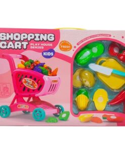 al3aby 80 Kids Play House Series: 2-in-1 Shopping Cart & Cutting Fruit Playset