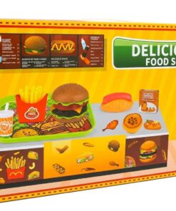 Alternative view of Delicious Fast Food Simulation Play Set with Doll – 16 Pieces
