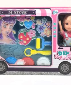 DIY Dough & Doll M-Store: Garden Picnic & Fruit Party Van Playset