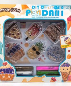 Magic Dough DIY Crystal Pendant Maker - Cake & Fruit Theme (18 Pcs Set)