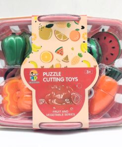 Alternative view of Kids Puzzle Cutting Fruit and Vegetable Play Set with Shopping Basket