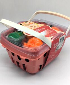 Kids Puzzle Cutting Fruit and Vegetable Play Set with Shopping Basket