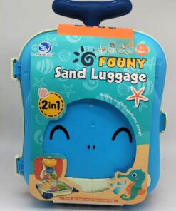 Funny Sand Luggage: 2-in-1 Portable Beach Suitcase & Sand Water Table Playset (Blue Edition)
