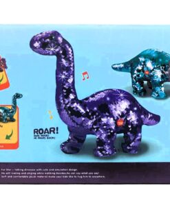 Alternative view of Hot Fur Star Interactive Reversible Sequin Talking Dinosaur (Triceratops)