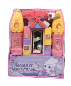 Cheng You Toys 68-Piece Rabbit Space Travel Puzzle Blocks – Pink Backpack Set