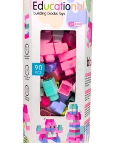 Beinzi 90-Piece Mega Building Blocks Tower Set – Pastel Pink Series