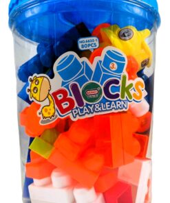 Beinzi Play & Learn 80-Piece Mega Building Blocks Tub