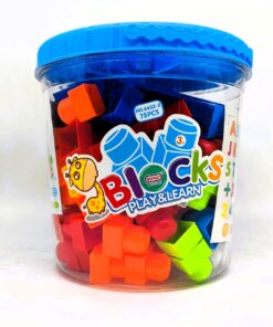 Beinzi Play & Learn 75-Piece Mega Building Blocks Tub